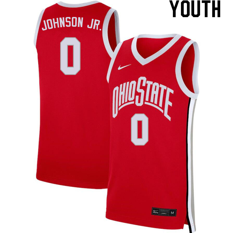 Youth #0 Meechie Johnson Jr. Ohio State Buckeyes College Basketball Jerseys Sale-Scarlet